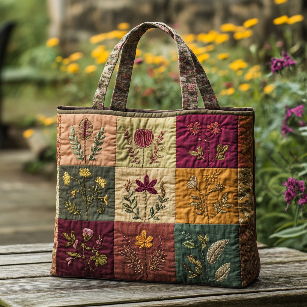 Autumn Bloom Quilted Tote Bag Best Everyday Tote Bag Best Birthday Gifts For Mothers