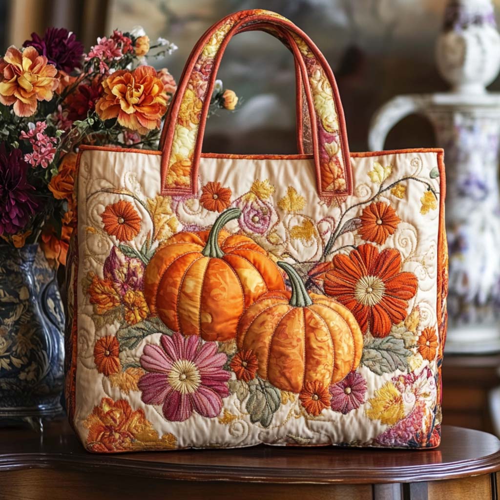Autumn Charm Quilted Tote Bag Popular Designer Tote Bags Autumn Gifts Items