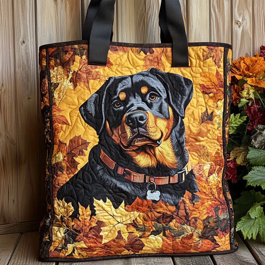 Autumn Guardian Quilted Tote Bag Great Tote Bags Gifts For Rottweiler Owners