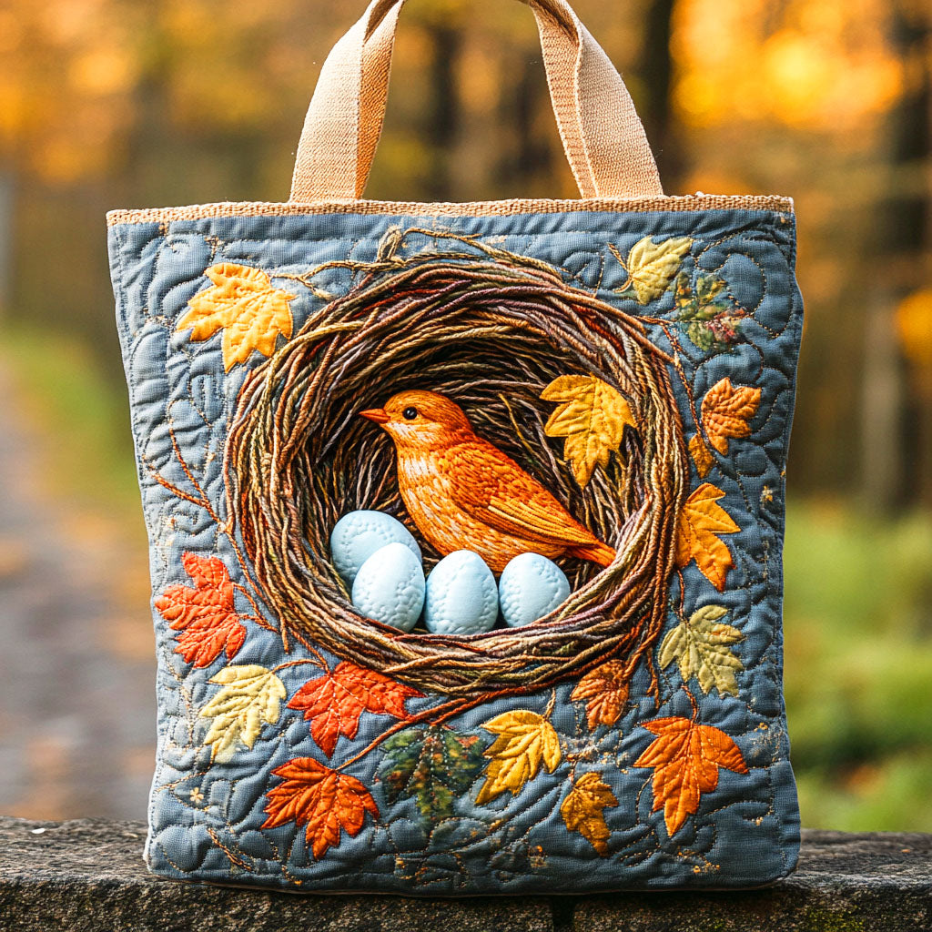 Autumn Nest Quilted Tote Bag Cute Shoulder Bags Autumn Gifts For Friends