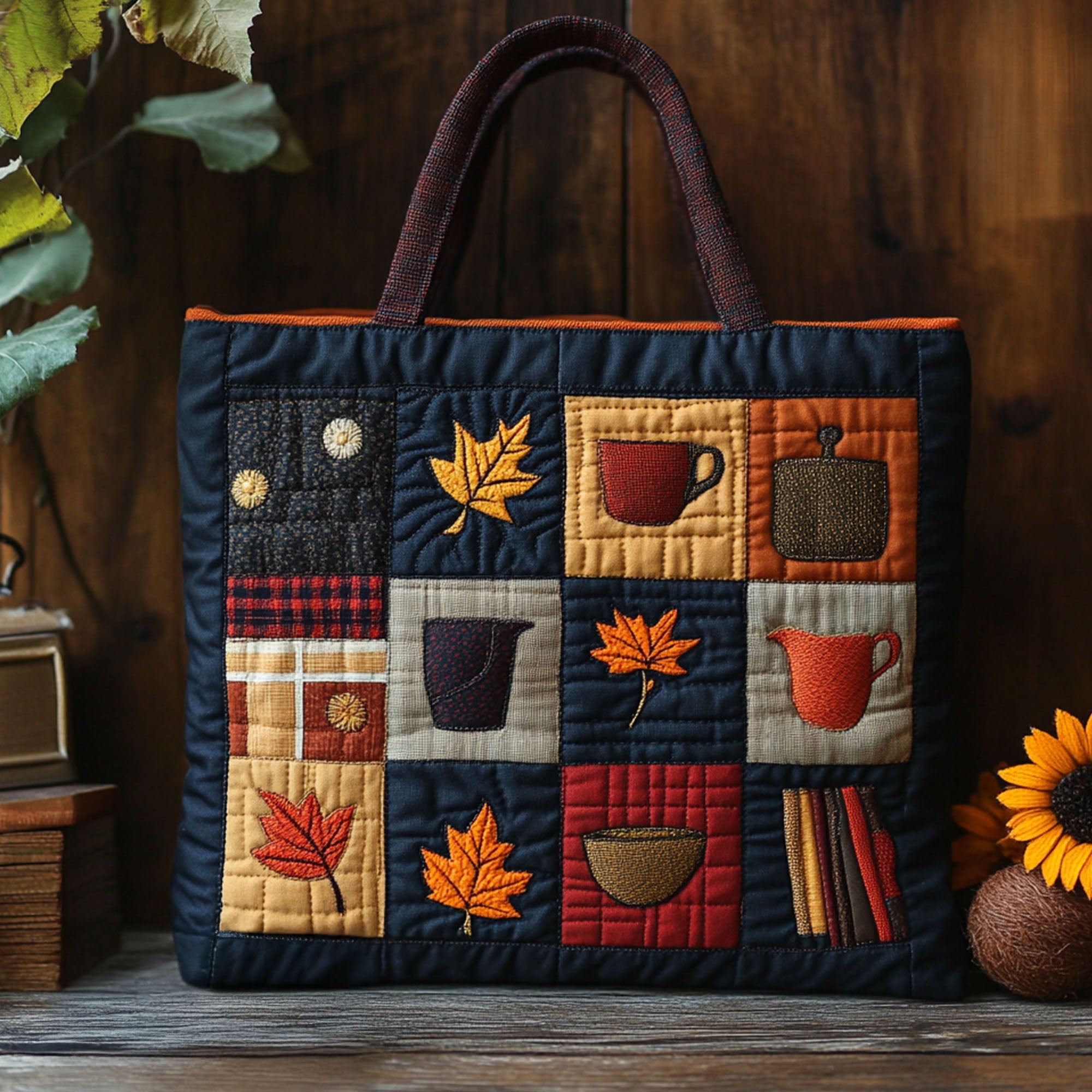 Autumn Reflections Quilted Tote Bag Best Shoulder Bag For Women Unique Fall Gifts