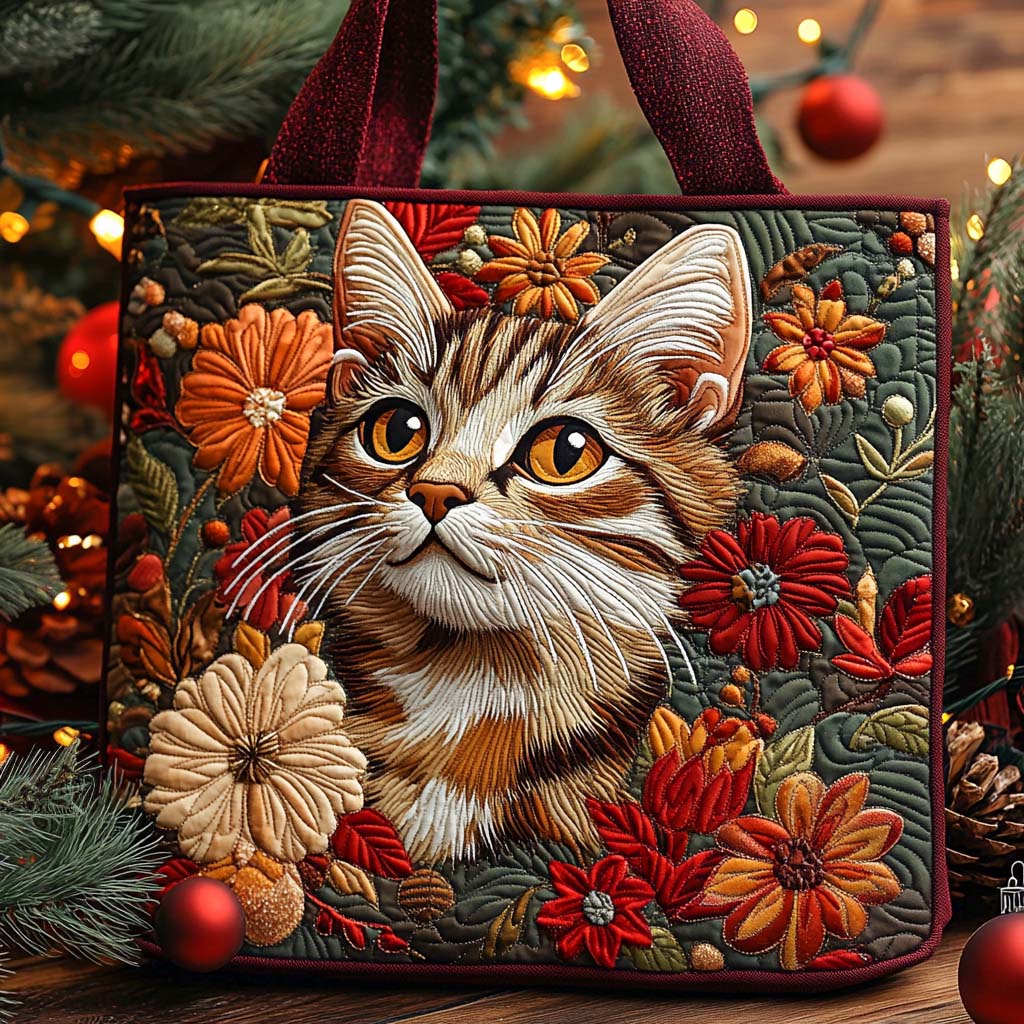 Autumn Whisker Bloom Quilted Tote Bag Best Bags For Women Special Gifts For Mom