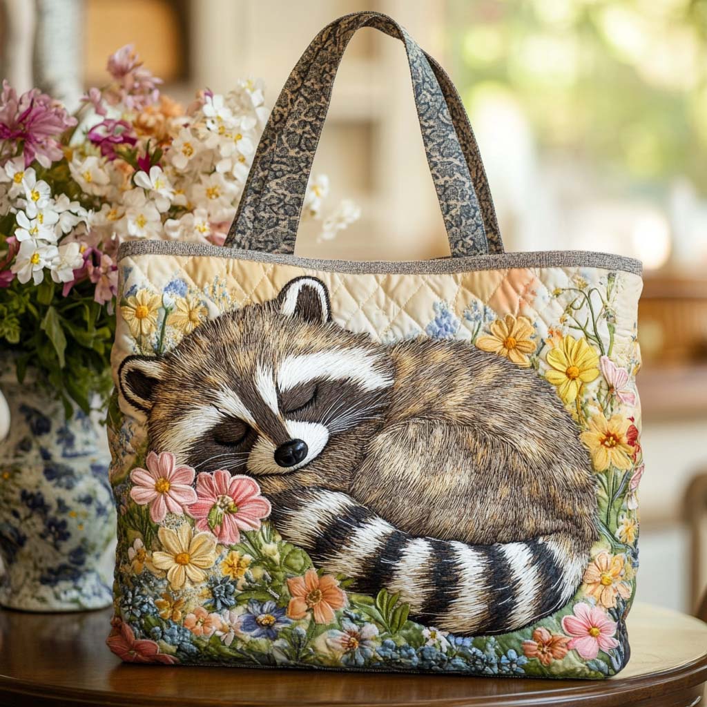 Bandit Dreams Quilted Tote Bag The Perfect Tote Bag Gifts For Racoon Lovers