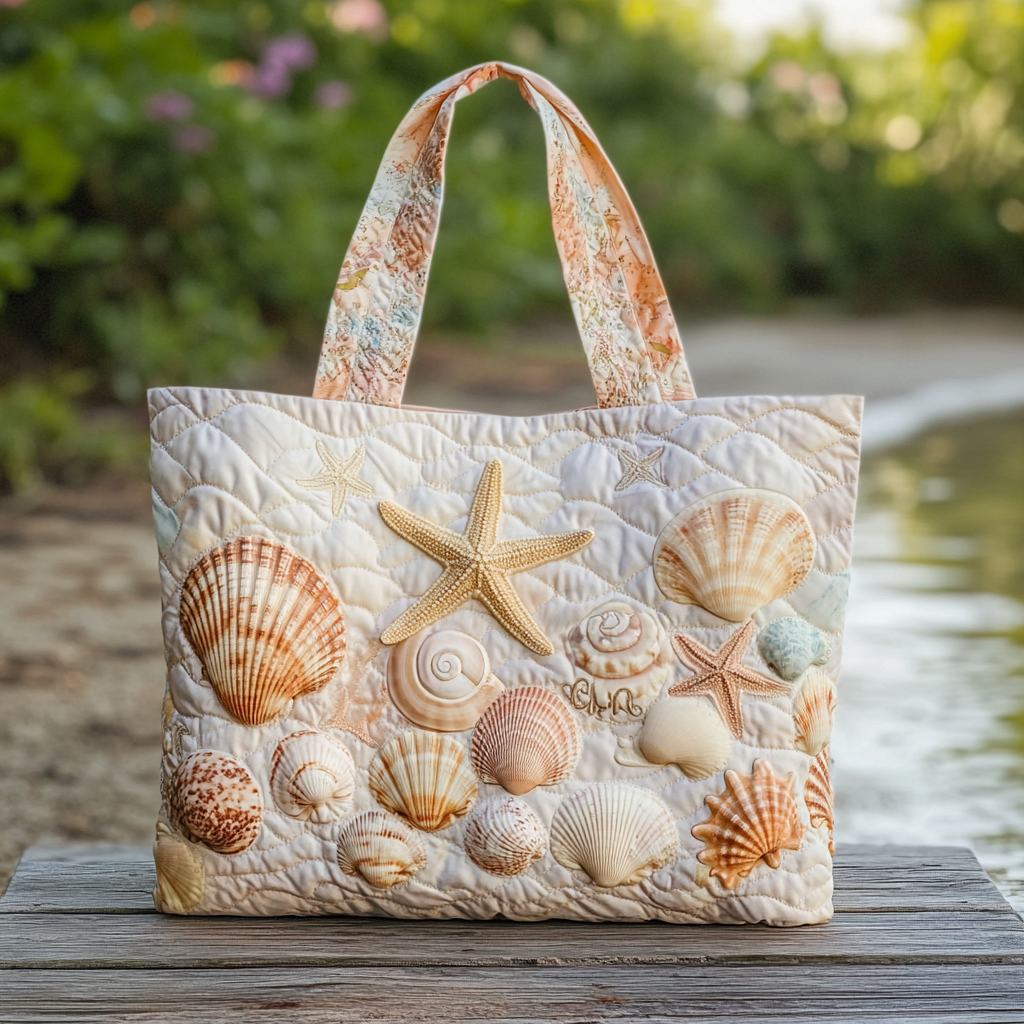 Beach Finds Quilted Tote Bag Great Tote Bags Best Gift For Beach Lover