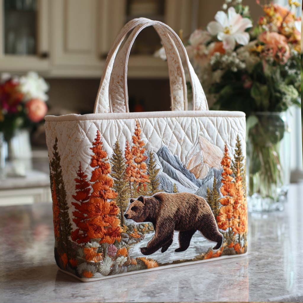 Bear Meadow Calm Quilted Tote Bag Popular Designer Totes Mummy Presents From Daughter