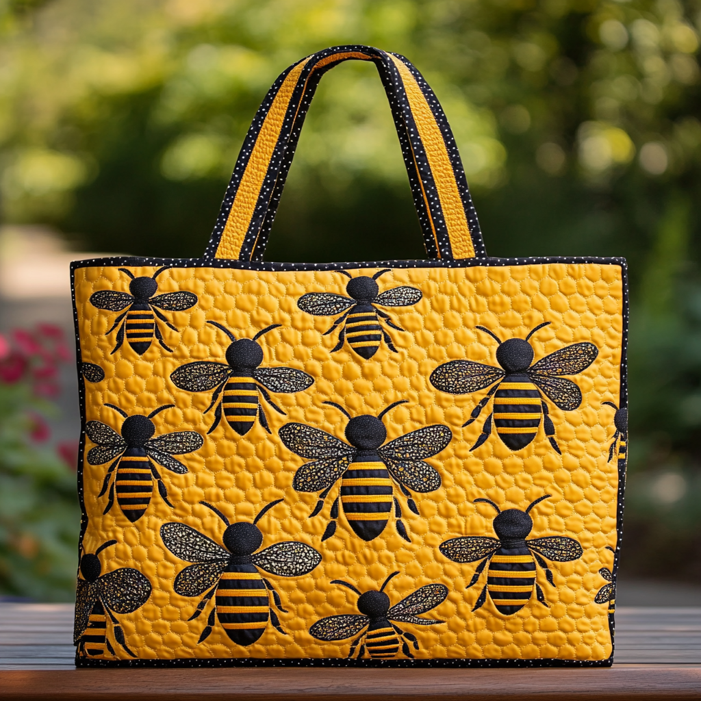 Bee Bliss Quilted Tote Bag Handbag For Women Bee Items Gifts