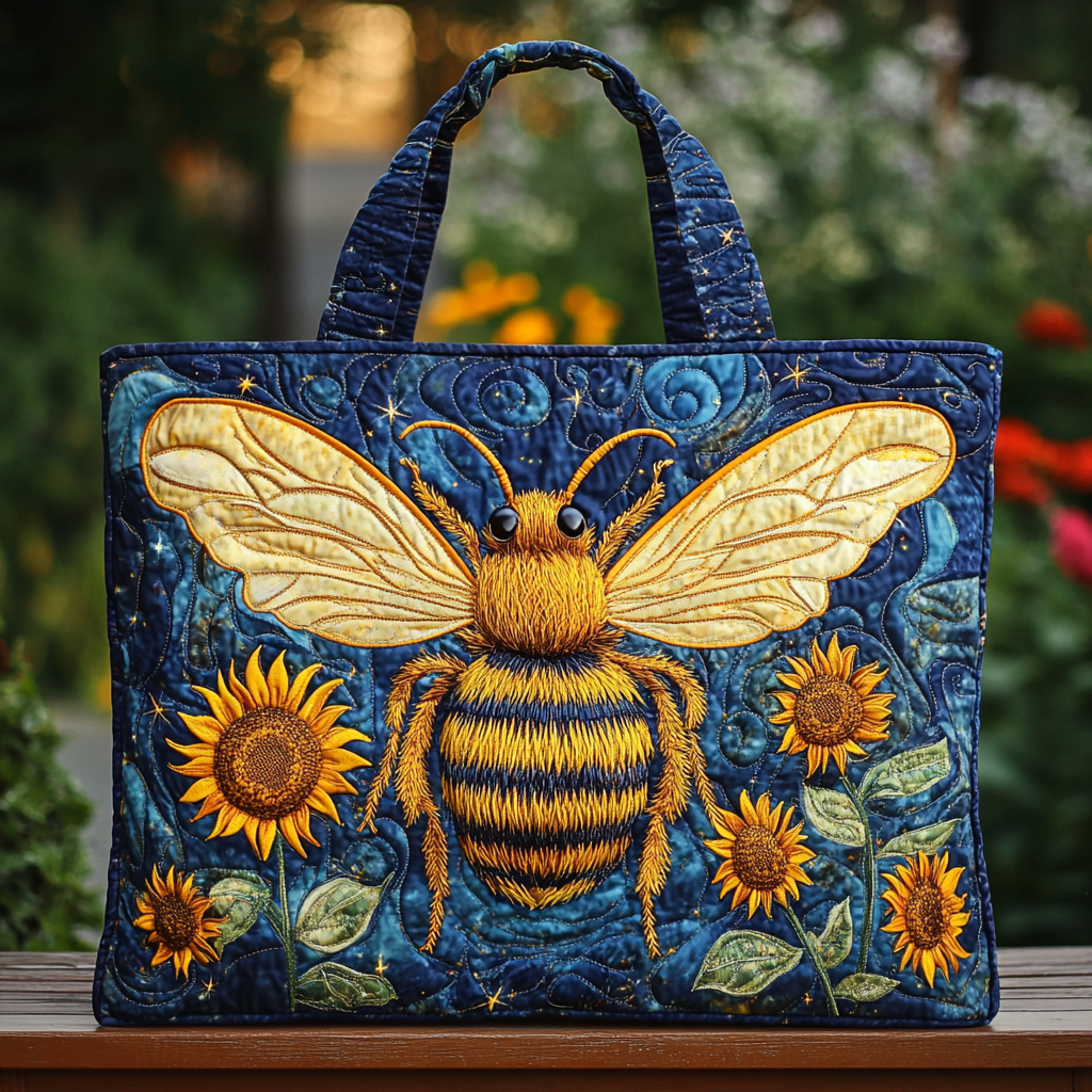 Bee Flight Quilted Tote Bag Best Everyday Tote Bag Gift Ideas For Bee Lovers