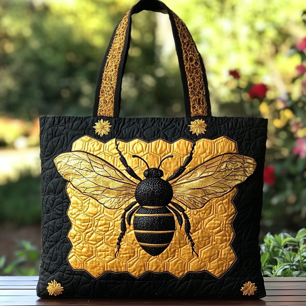 Bee Harmony Quilted Tote Bag Perfect Shoulder Bag Bee Gifts For Her