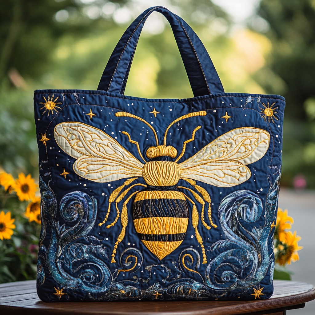 Bee Spirit Quilted Tote Bag Trendy Tote Bee Gifts For Mom