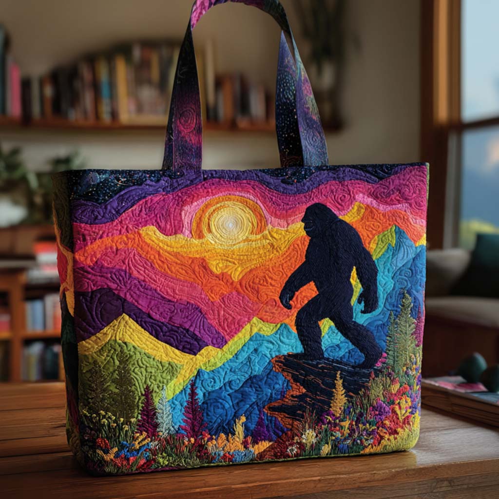 Bigfoot Legend Trail Quilted Tote Bag Trendy Tote Big Foot Gift Ideas