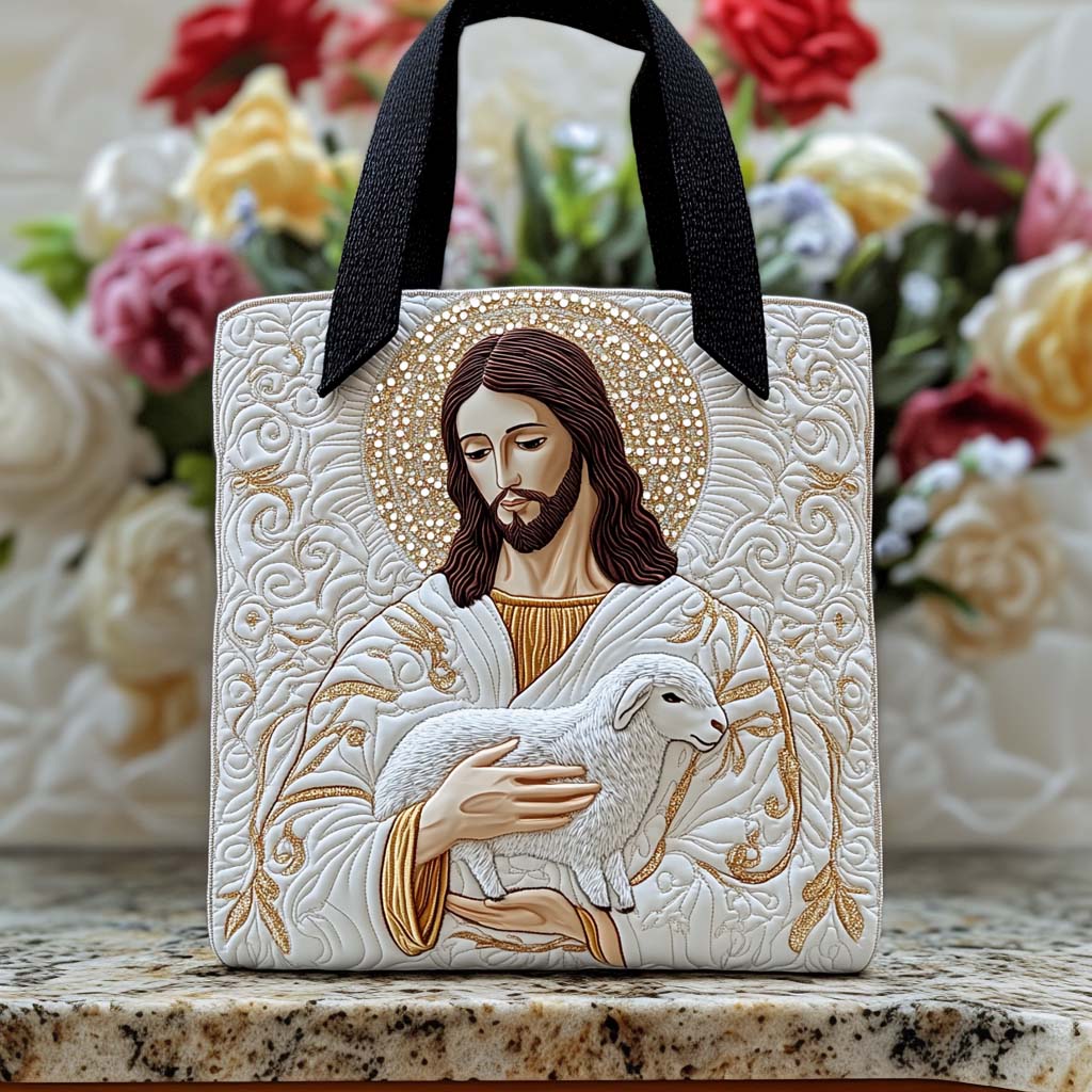 Blessed Savior Love Quilted Tote Bag Top Tote Bags Good Christian Gifts