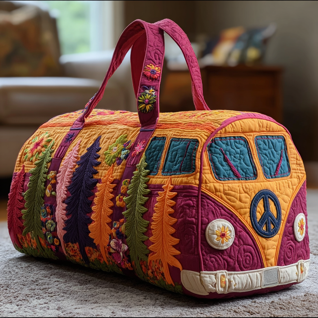 Bloom Journey Quilted Duffle Bag Trendy Duffle Bags For Women Wedding Gifts For Hippies