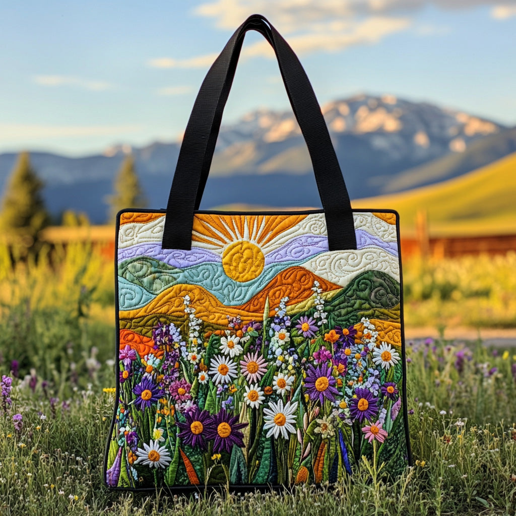 Blooming Field Quilted Tote Bag Best Shoulder Bag For Women Meaningful Mother's Day Gifts