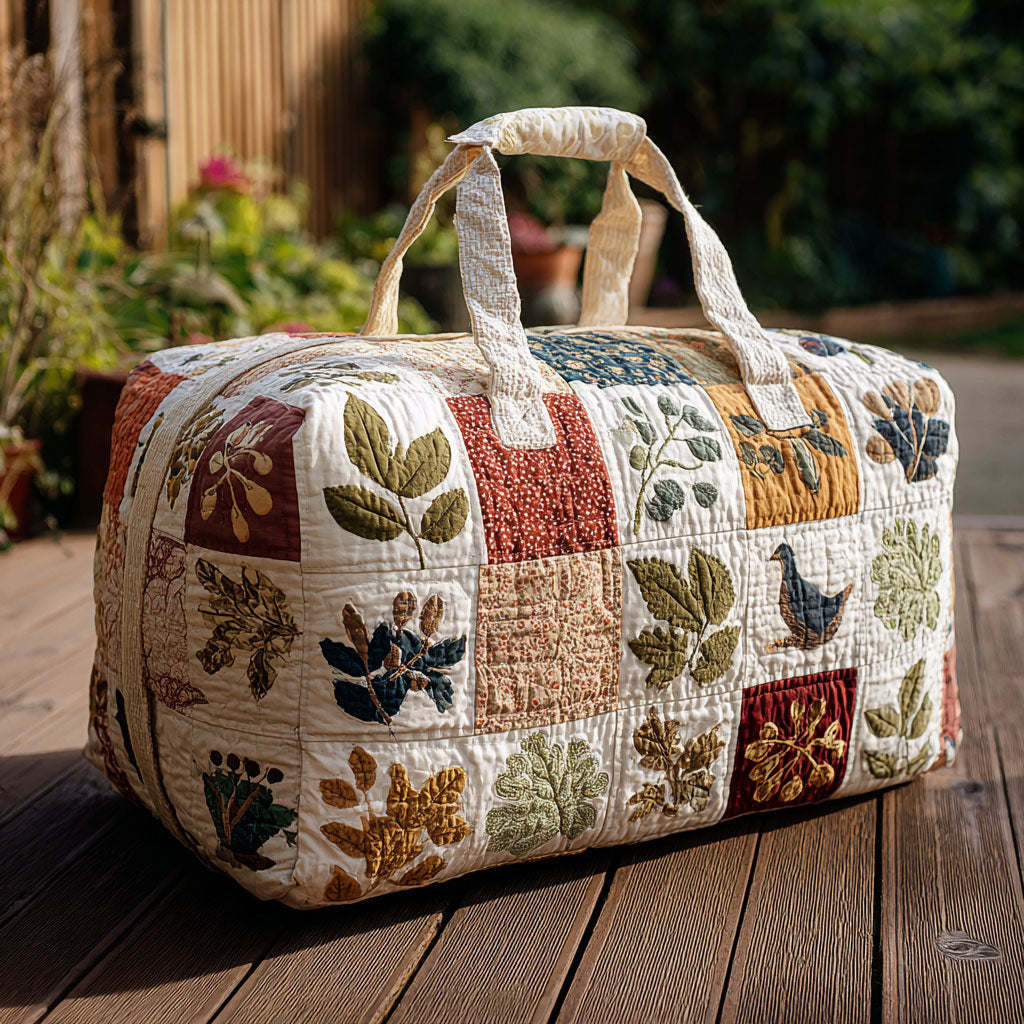 Blooming Whispers Quilted Duffle Bag Duffel Gym Bag Birthday Gift Ideas For Her