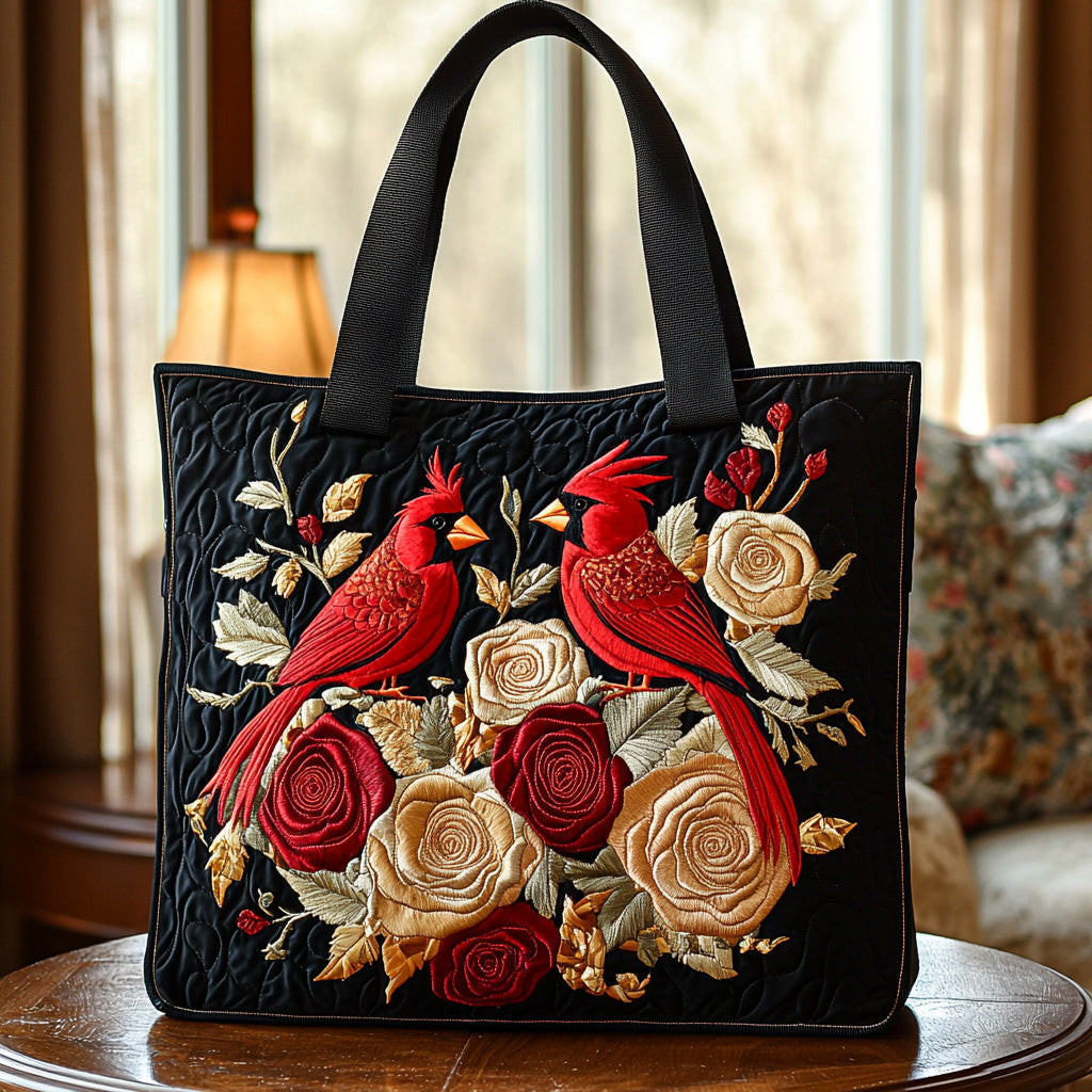 Blossom Cardinal Quilted Tote Bag Womens Shoulder Bags Red Cardinal Gifts For Mom