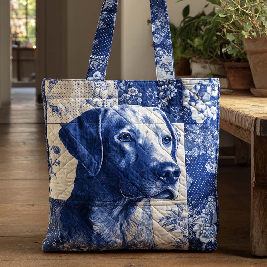Blue Labrador Charm Quilted Tote Bag Handbags Unique Dog Gifts