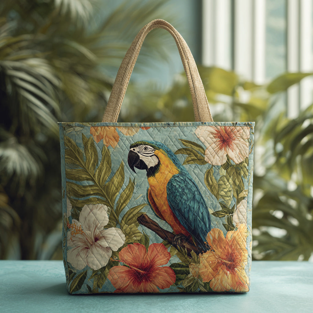 Blue Macaw Tropics Quilted Tote Bag Great Tote Bags Happy Mothers Day Gift