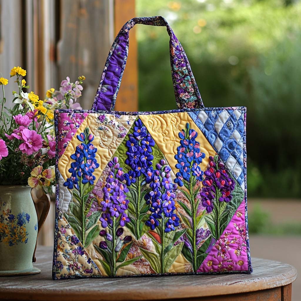 Bluebonnet Country Path Quilted Tote Bag Great Tote Bags Cool Texas Gifts