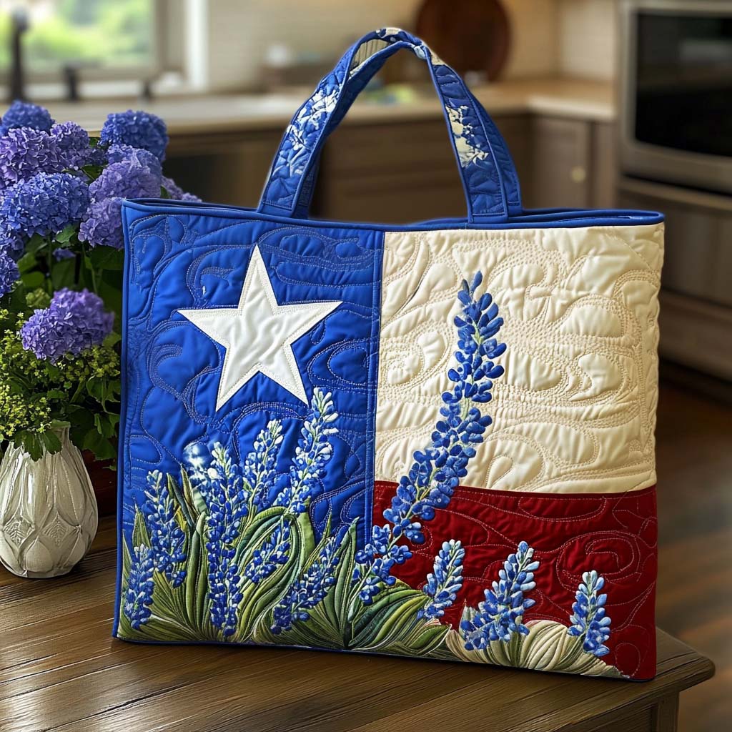 Bluebonnet Field Dance Quilted Tote Bag Best Totes For Women Patriotic Texan Gifts
