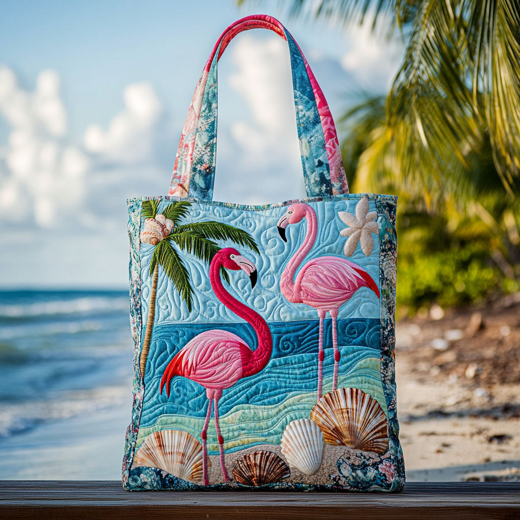 Blush Island Quilted Tote Bag Famous Tote Bags Great Flamingo Lover Gift Ideas