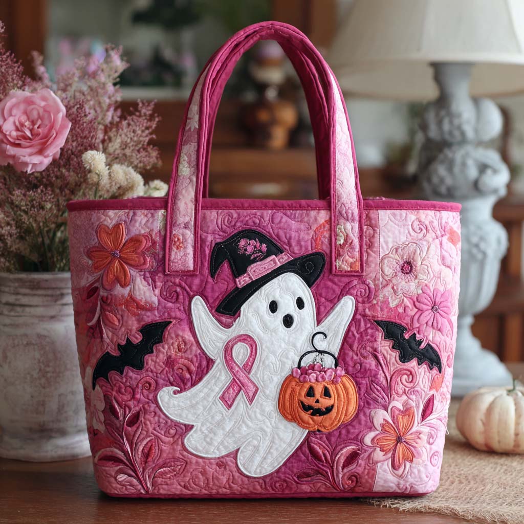 Blush Spirit Glow Quilted Tote Bag Shoulder Bag Unique Halloween Gifts