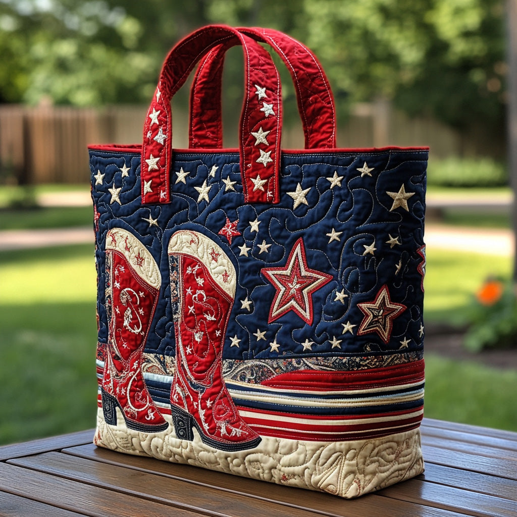 Blush Spurs Quilted Tote Bag Shoulder Bags For Women Cowboy Theme Gifts