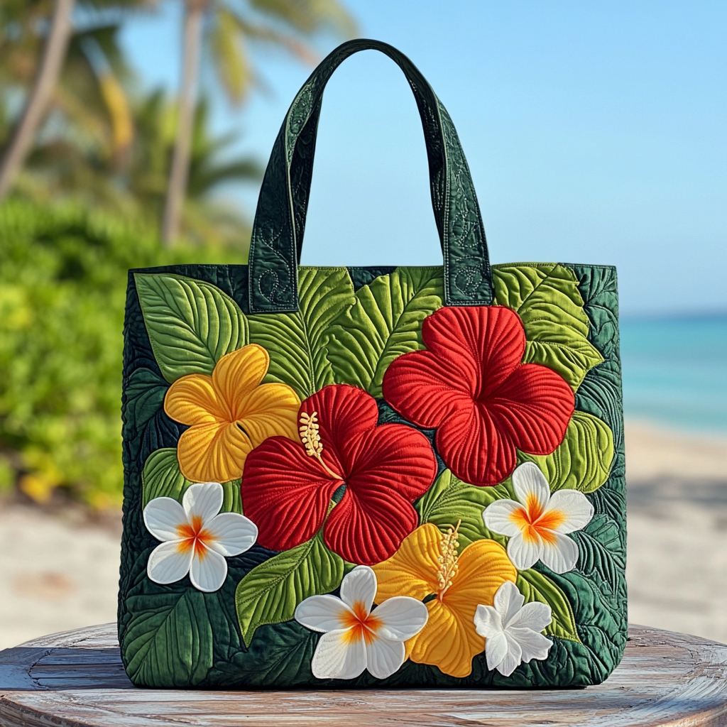 Bold Tropics Quilted Tote Bag Nice Tote Bags Best Gifts For Beach Goers