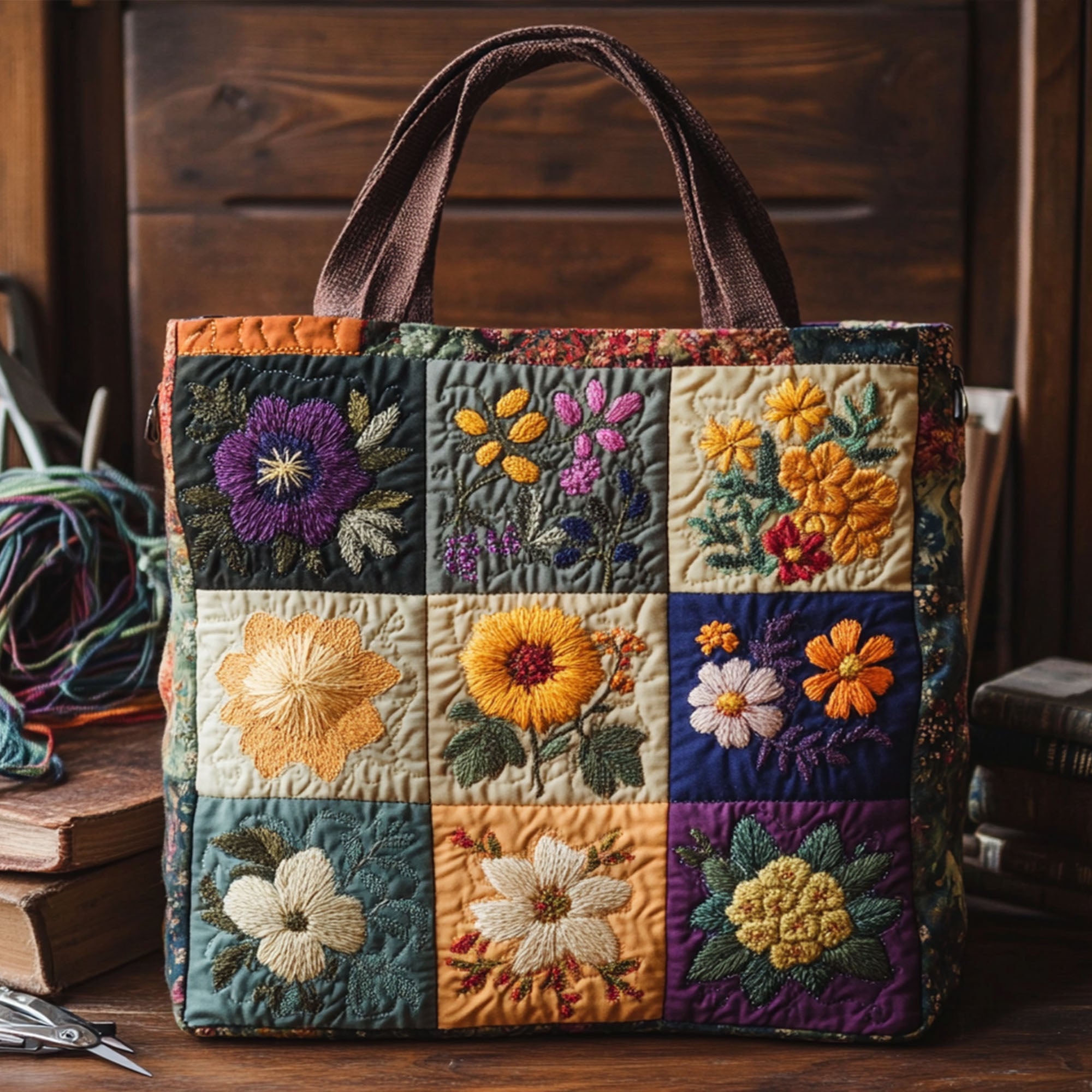 Bouquet Weave Quilted Tote Bag Trendy Shoulder Bags Fun Fall Gift Ideas