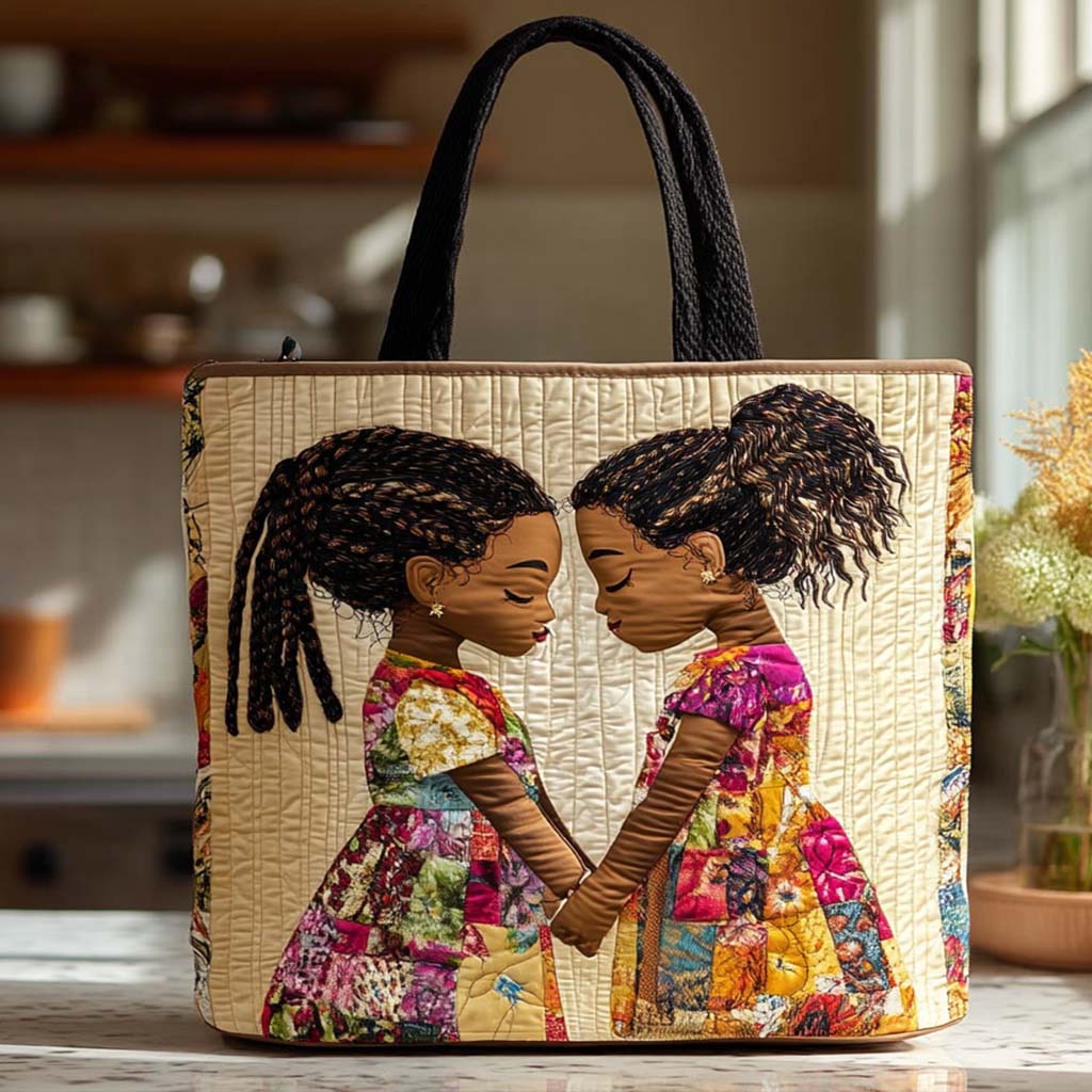 Braided Souls Quilted Tote Bag Popular Designer Tote Bags Black History Month Gifts