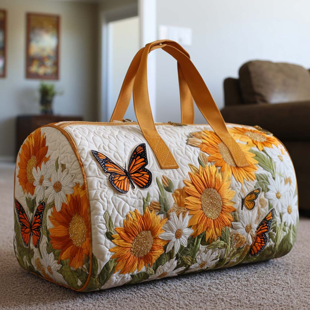 Bright Fields Quilted Duffle Bag Duffel Travel Bag Best Mothers Day Gifts
