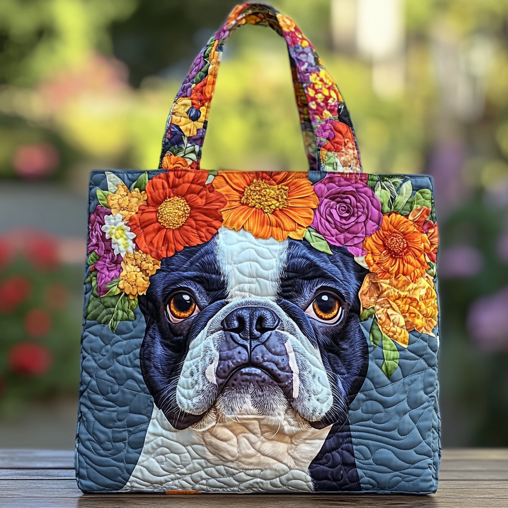 Bulldog Rays Quilted Tote Bag Best Tote Handbags Bulldog Themed Gifts