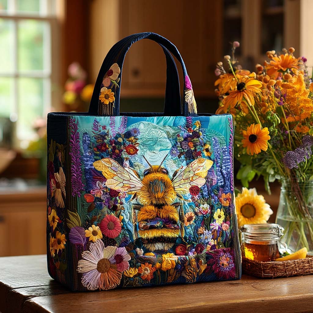 Buzz Magic Quilted Tote Bag Most Popular Tote Bags Unique Bee Gift Ideas