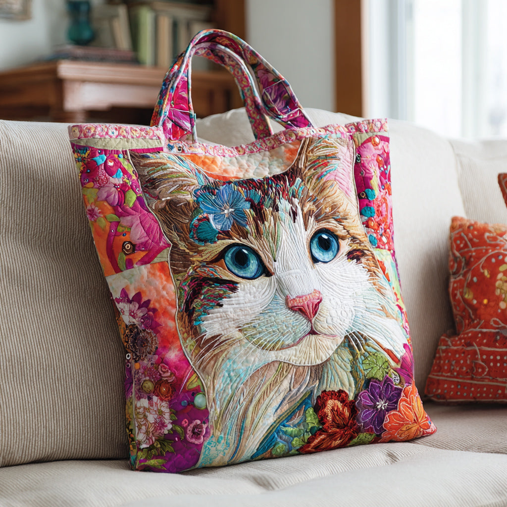 Calico Cat Bloom Quilted Tote Bag Best Totes Cat Lovers Owners Presents