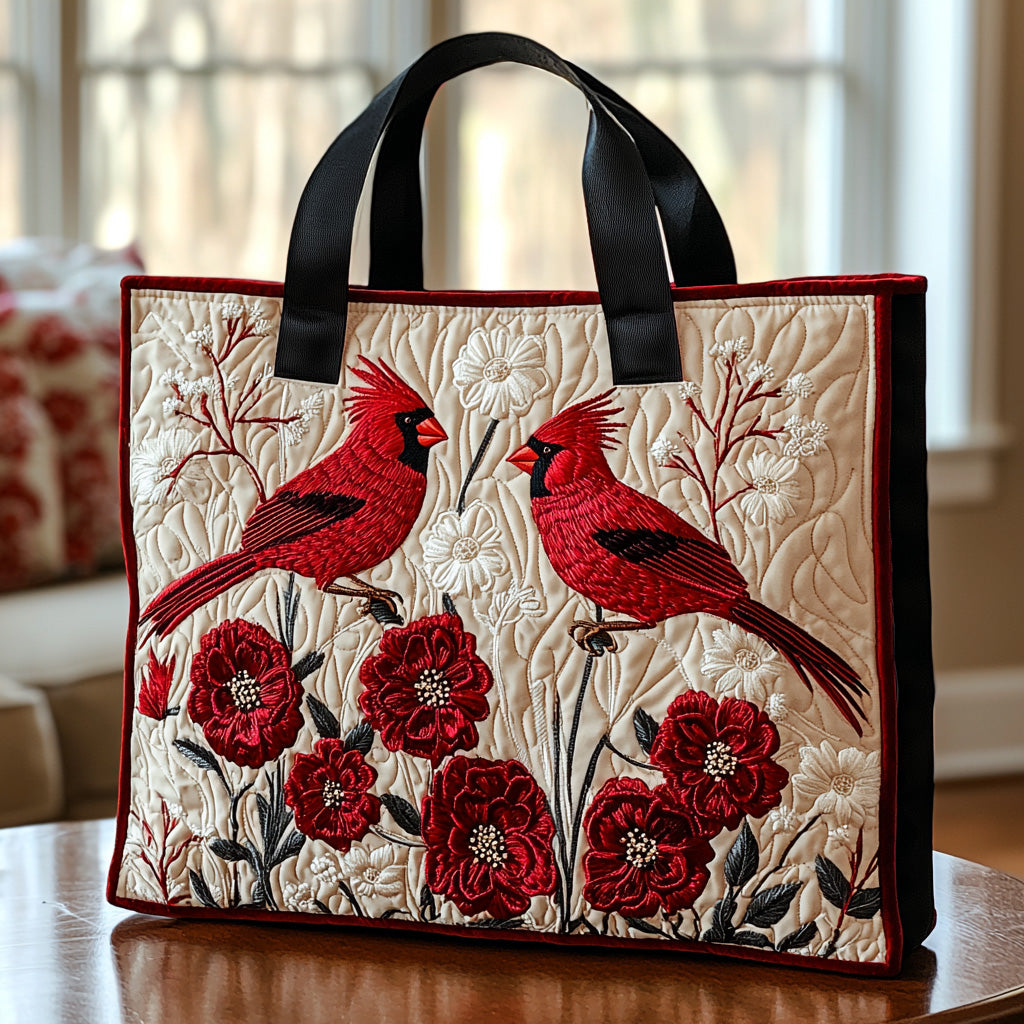 Cardinal Haven Quilted Tote Bag Shoulder Bag Vintage Cardinal Gifts For Mom