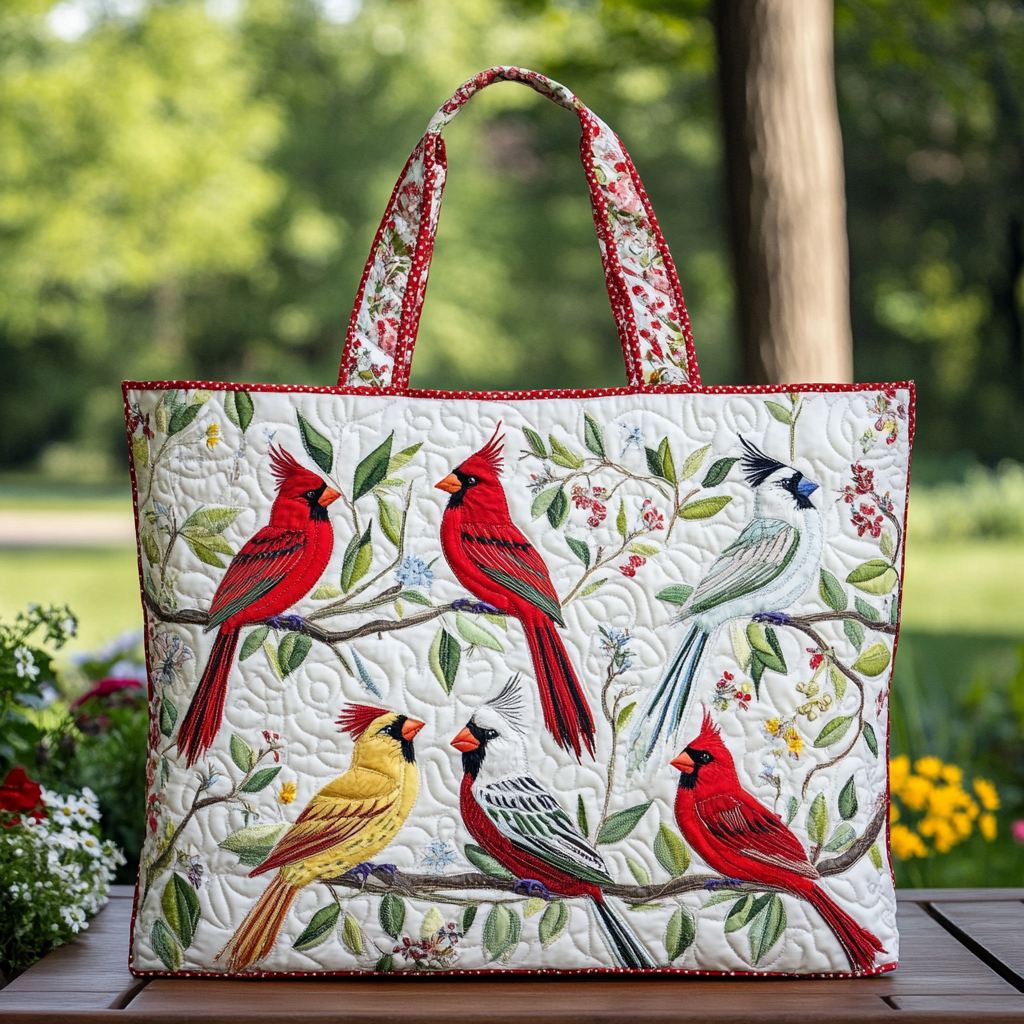 Cardinal Pines Quilted Tote Bag Shoulder Bags For Women Unique Cardinal Gifts
