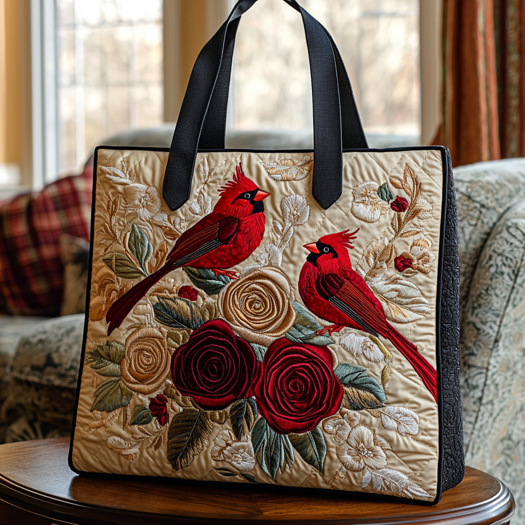 Cardinal Serenity Quilted Tote Bag Best Shoulder Bags Unique Cardinal Gifts