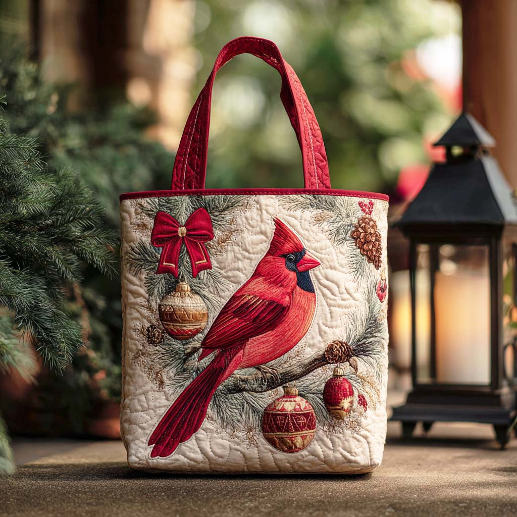 Cardinal Winter Quilted Tote Bag Best Shoulder Bags For Everyday Red Cardinal Gifts Ideas