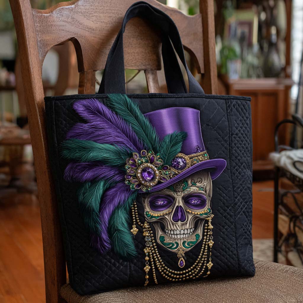Carnival Spirit Quilted Tote Bag Popular Designer Tote Bags Mardi Gras Gifts For Her