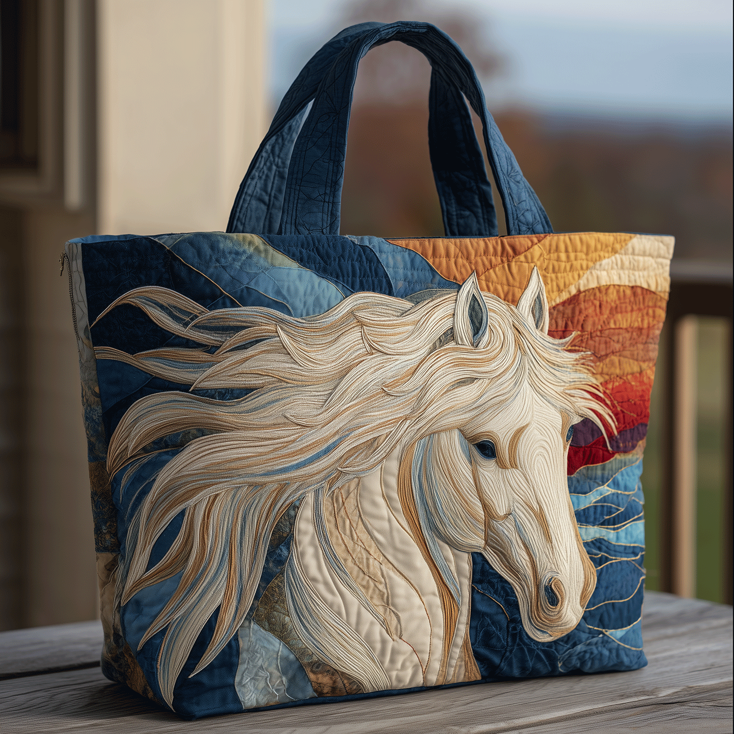 Celestial White Horse Quilted Tote Bag The Best Shoulder Bags Cute Horse Gifts