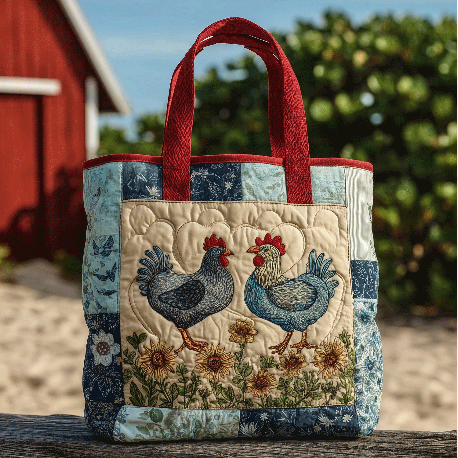 Chic Chick Quilted Tote Bag Quilted Shoulder Bag Chicken Lover Presents