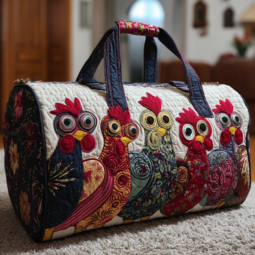 Chicken Spirit Quilted Duffle Bag Women's Sport Duffel Bag Birthday Gift Ideas For Her