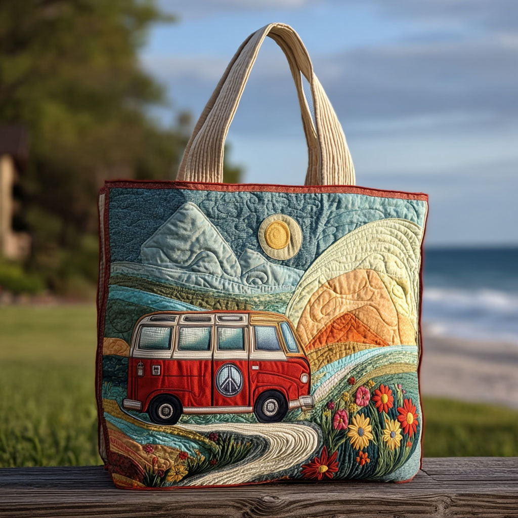 Coastal Cruising Quilted Tote Bag Best Shoulder Tote Bag Gifts For Hippie Women