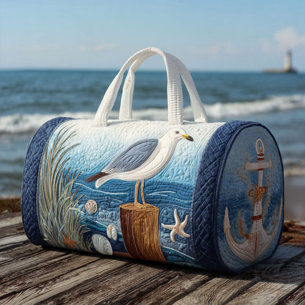 Coastal Gull Quilted Duffle Bag Duffel Gym Bag Lighthouse Gifts For Mom