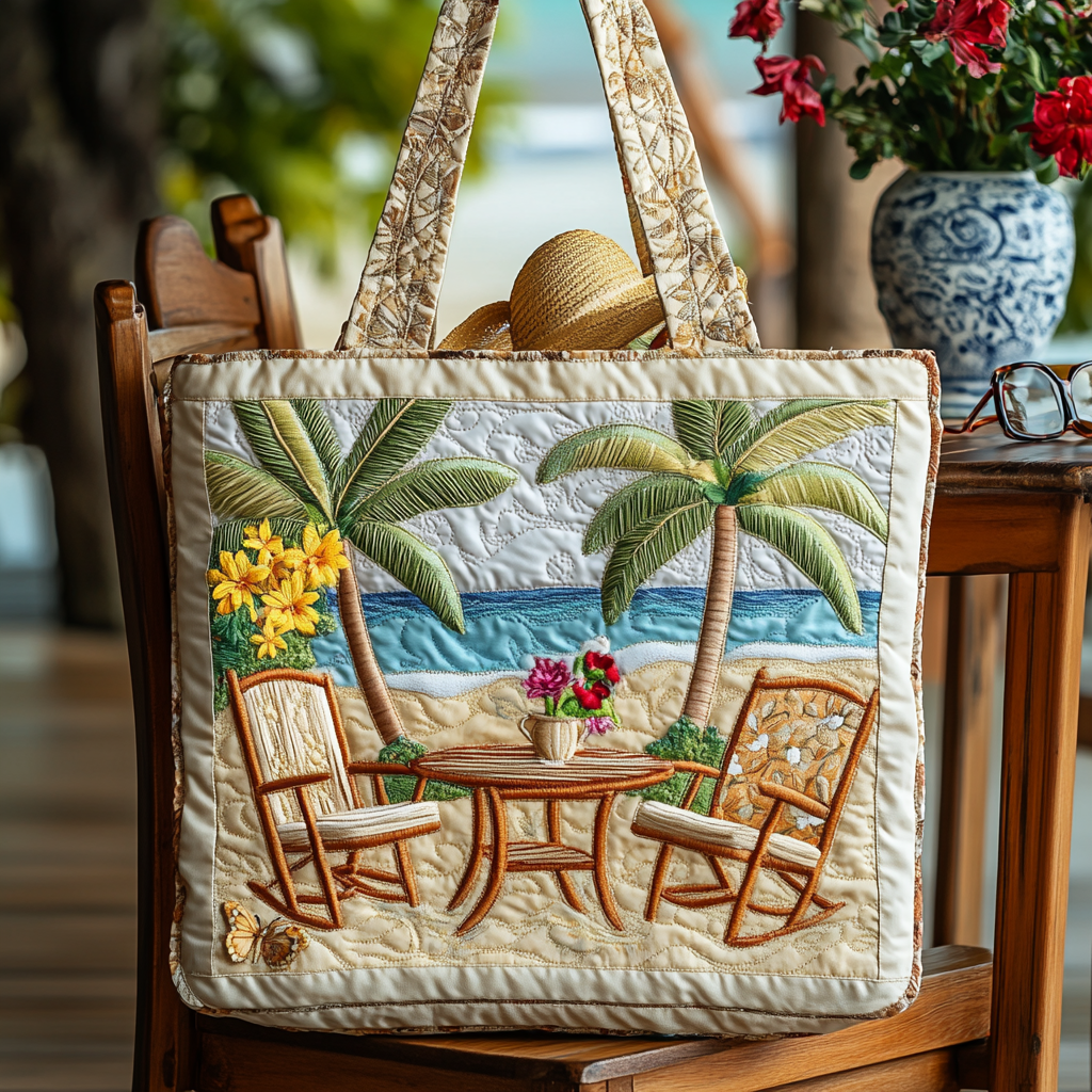 Coastal Retreat Quilted Tote Bag Womens Handbag Gifts For An Ocean Lover