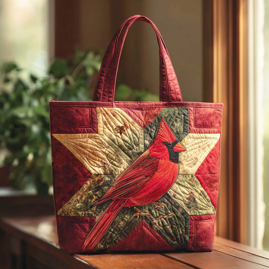 Cold Pines Quilted Tote Bag Tote Bag Shoulder Unique Cardinal Gift Ideas