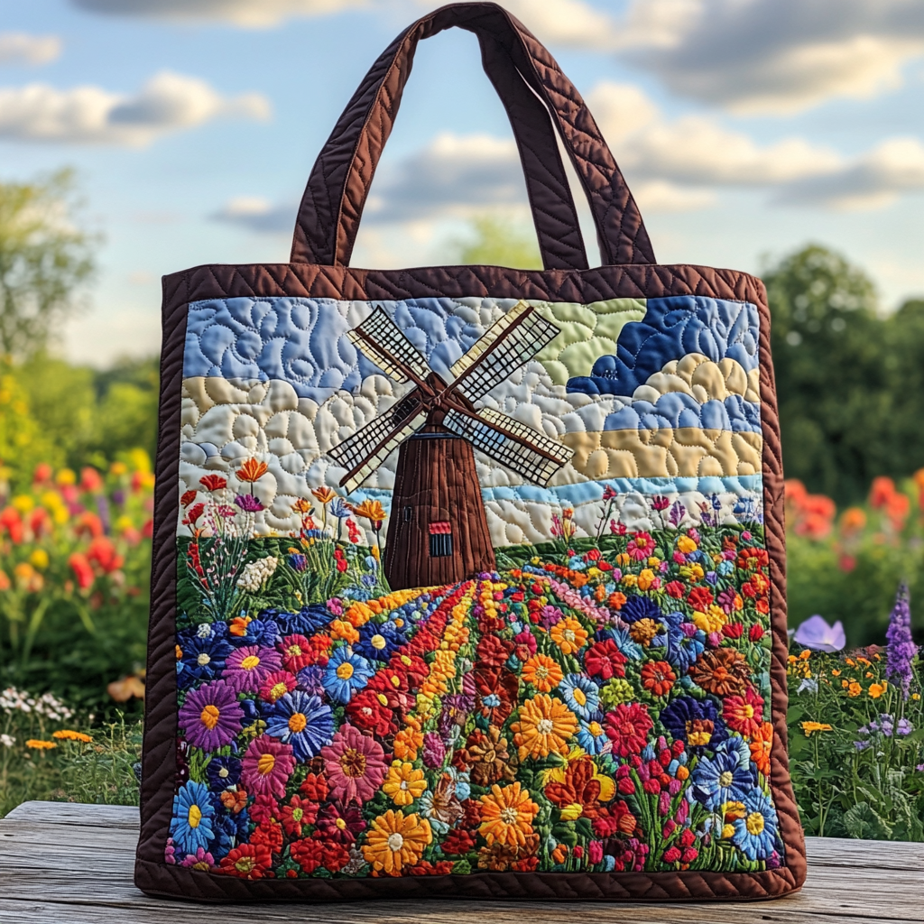 Color Field Quilted Tote Bag Women's Shoulder Handbags Gift Ideas For Mum