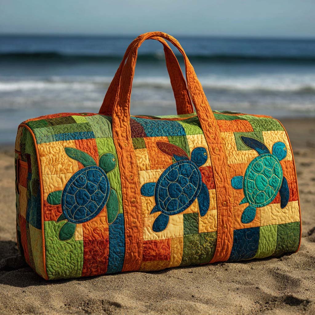 Color Splash Quilted Duffle Bag Best Womens Travel Bags Sea Turtle Gift Shop