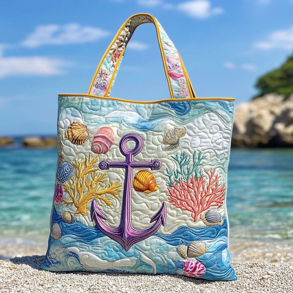 Coral Dream Quilted Tote Bag Best Ladies Tote Bags Anchor Gift Ideas