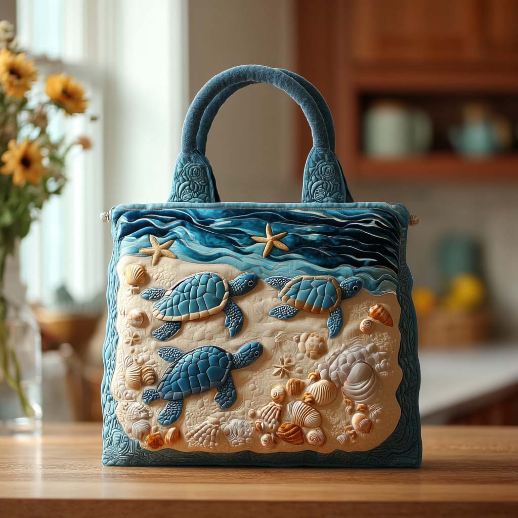 Coral Turtle Dance Quilted Tote Bag Great Tote Bags Sea Turtle Stuff
