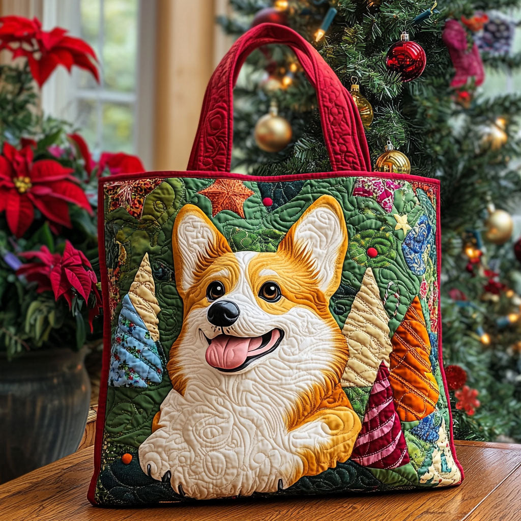 Corgi Delight Quilted Tote Bag Most Popular Tote Bags Corgi Themed Gifts